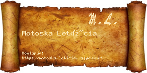 Motoska Letícia névjegykártya
